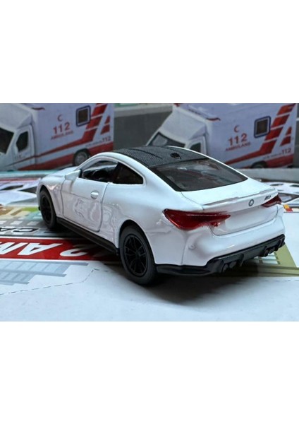 Oyuncak Metal Model Araba 1/36 Çek Bırak Bmw M4 Beyaz modelleri