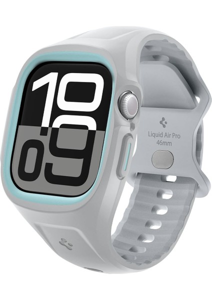 Watch 46MM Seri 10 Kılıf ve Kordon Kayış Liquid Air Pro Gray - ACS09318