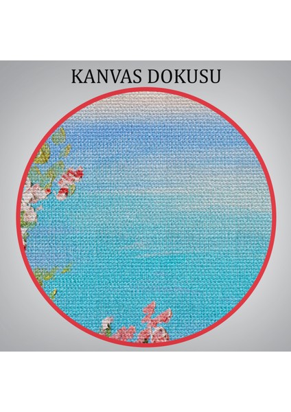 Deniz Manzaralı Güzel Ev Dekoratif Kanvas Duvar TABLOSU-3439