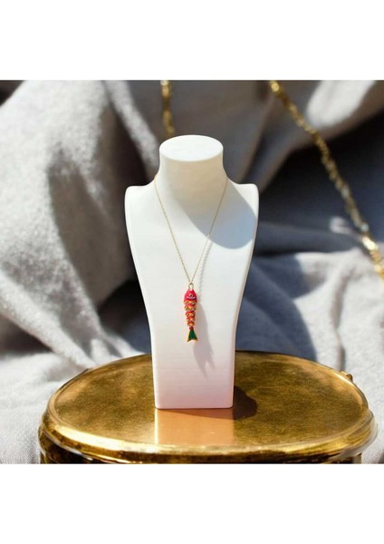 Kırmızı Balık Çelik Kolye modelleri