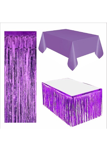 Mor Masa Örtüsü, Mor Masa Eteği, Mor Arka Fon