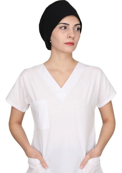 Siyah Renk Unisex Doktor Hemşire Cerrahi Bone Hastane Aşçı Bonesi Iş Bandanası fiyatları