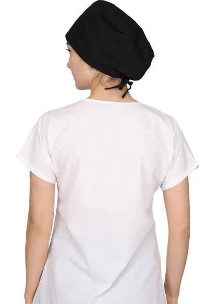 Siyah Renk Unisex Doktor Hemşire Cerrahi Bone Hastane Aşçı Bonesi Iş Bandanası modelleri