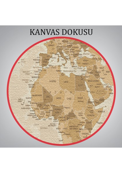 Dünya Haritası Dekoratif Kanvas Tablo 1086