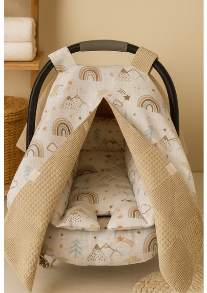 %100 Pamuk Müslin ve Pike Kumaştan Puset Örtüsü & Minderi (2'li Takım) modelleri