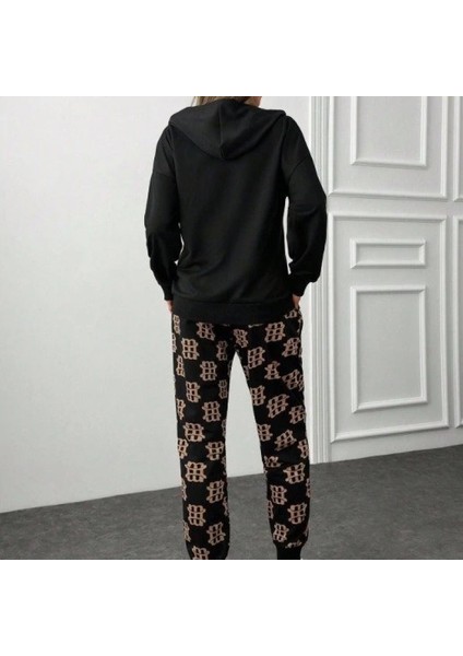 Mdb Kadın Uzun Kollu Iki Iplik Kumaş Fermuar ve Cep Detay Kapüşonlu Ikili Takım fırsatları