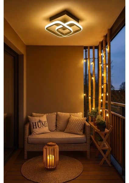 Ares Siyah Kare Yeni Süper Gün Işığı Ledli Avize fiyatları