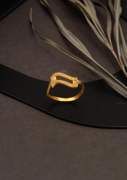 Zikzaklı Ajda 14 Ayar Altın Kaburga Yüzük modelleri