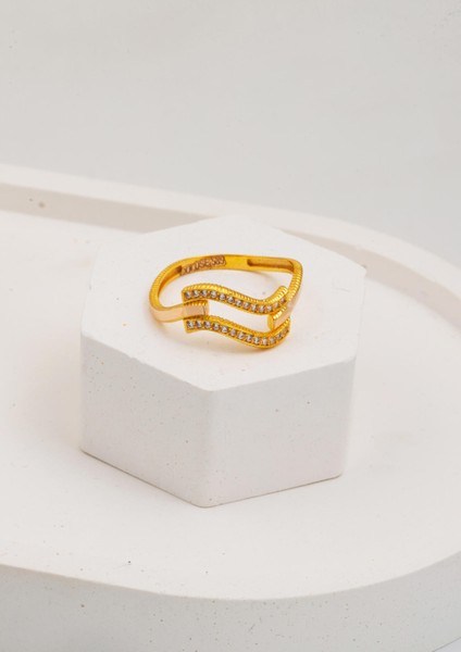 Zikzaklı Ajda 14 Ayar Altın Kaburga Yüzük fırsatları