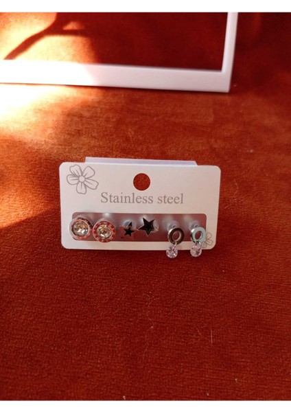 Çoklu Çelik Küpe Set modelleri