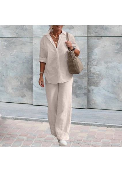 Keten Rahat ve Günlük Alt Üst Ekru Ikili Takım fiyatları