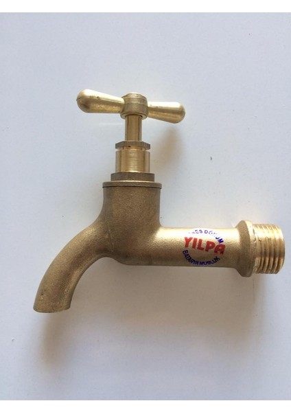Kısa Boy Musluk Sarı Döküm Bahçe Muslugu 1/2 20MM