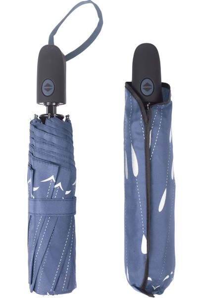 Damla Desenli Fiberglass Güçlü Mekanizma Tam Otomatik Kadın Şemsiye modelleri