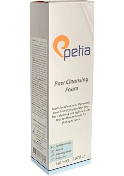 Petia Paw Cleansing Foam Doğal Kedi Köpek Pati Temizleme Köpüğü 150 ml modelleri