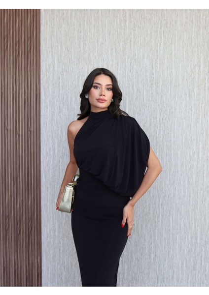 Tek Omuz Drapeli Uzun Elbise fiyatları