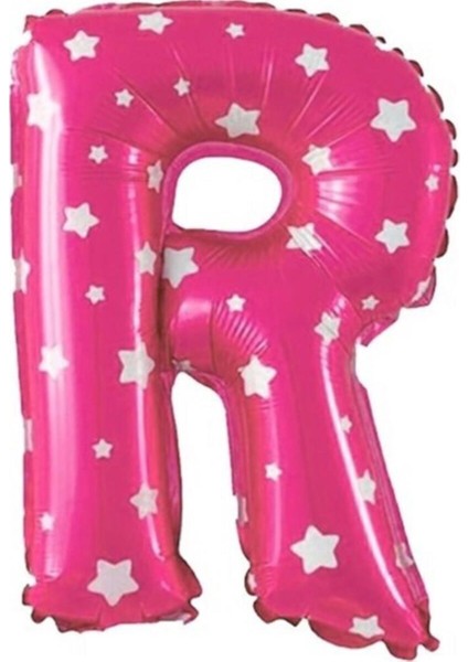 R Harfi Pembe Renk 16 Inc 40 cm Balon Parti Malzemesi