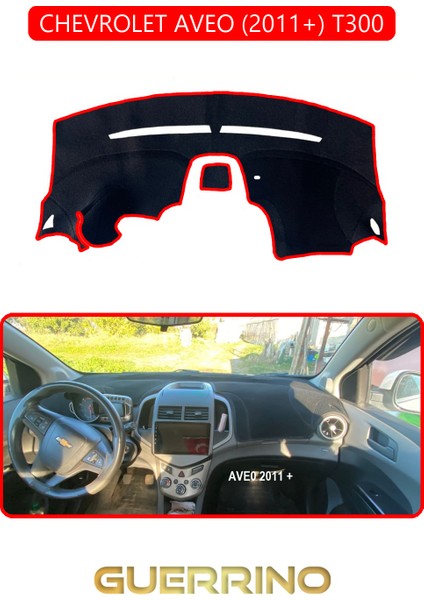 Chevrolet Aveo 2011+ T300TORPİDO Koruma Halısı Kırmızı Kenar