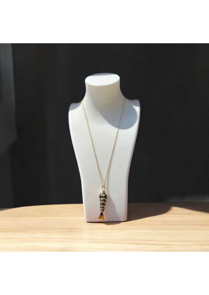 Siyah Balık Uçlu Çelik Kolye modelleri