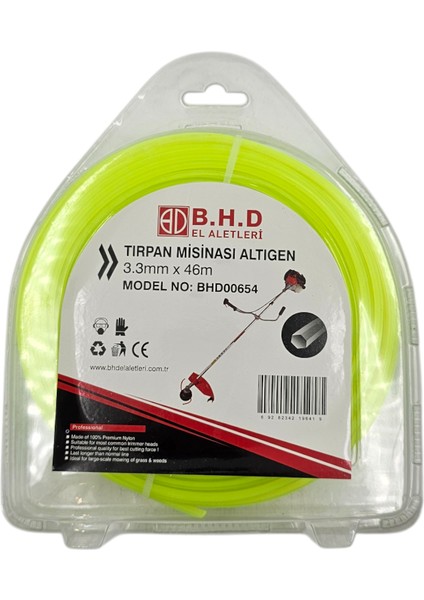 B.h.d BHD00654 3.3mm 46M Altıgen Tırpan Misina