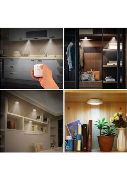 Uzaktan Kumandalı 3 Lü Spot LED Lamba Kablosuz Pilli Işıldak