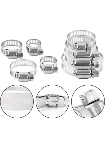5 Ebat 10 Adet Ayarlı Metal Kelepçe Seti