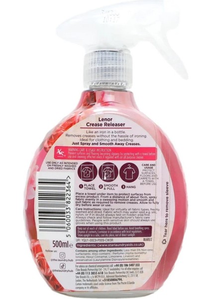 Yasemin & Kırmızı Meyveler & Ütü Kolaylaştırıcı Sprey Çamaşır Parfümü 500ML fiyatları