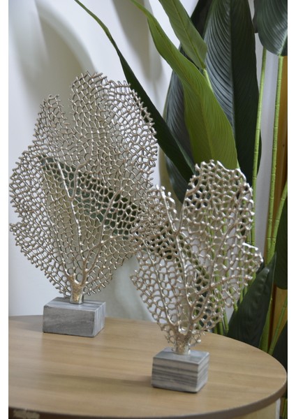 2 Li Soy Ağacı Tekli Büyük Gümüş Obje Mercan 37-51 cm modelleri
