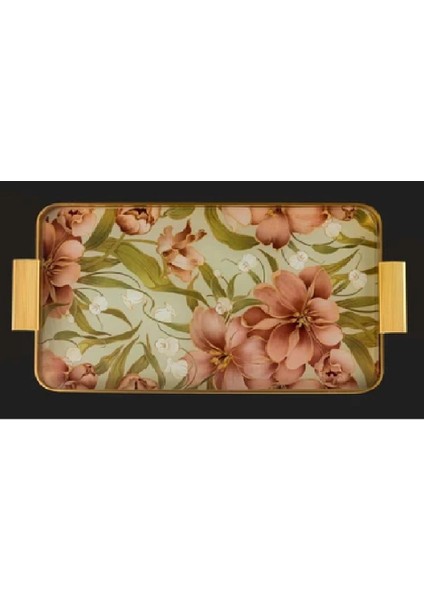 Metal Cam Desenli Tepsi TR-1209