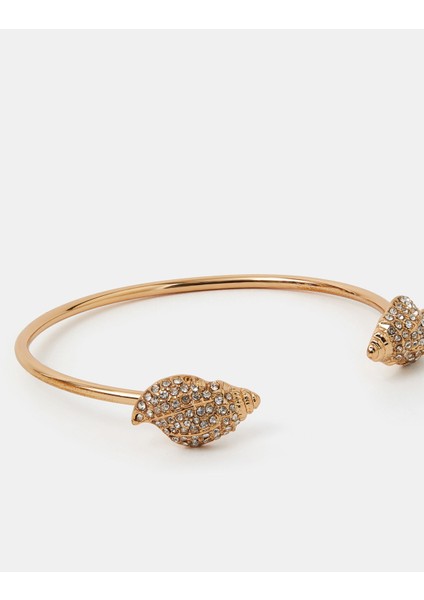 Pave Shell Cuff Gold