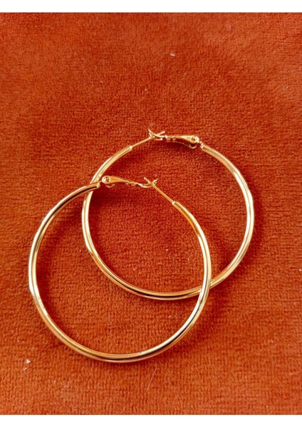 Büyük Gold Renk Halka Küpe