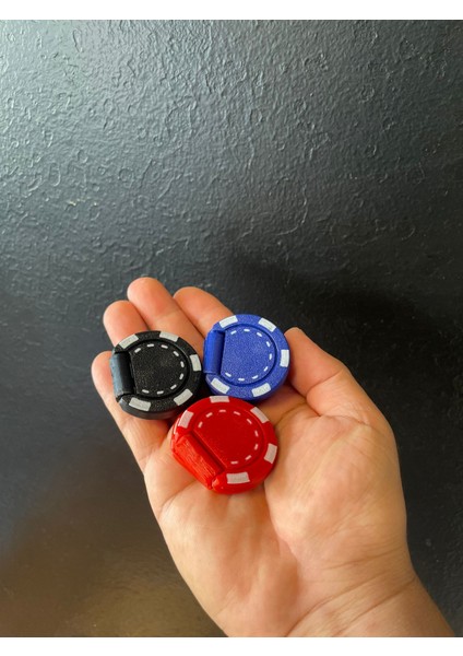 Poker Chip Fidget Oyuncak Seti,3’lü Stres Oyuncağı, Eğlenceli Poker Chipleri, Renkli ve Hareketli
