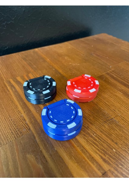 Poker Chip Fidget Oyuncak Seti,3’lü Stres Oyuncağı, Eğlenceli Poker Chipleri, Renkli ve Hareketli modelleri