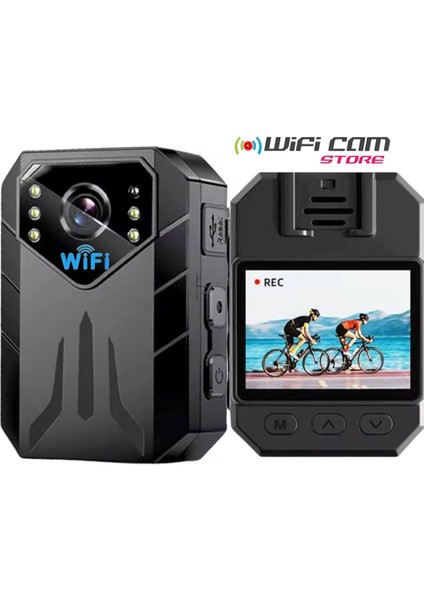 Wifi Li Gece Görüşlü Ekranlı Yaka Kamerası V2