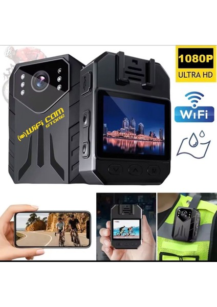 Wifi Li Gece Görüşlü Ekranlı Yaka Kamerası V2 fırsatları