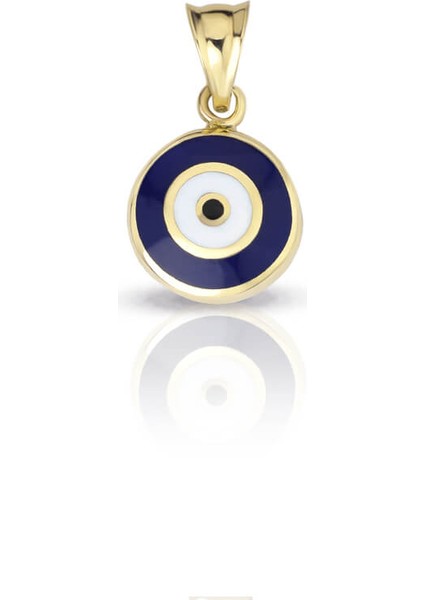 Çift Taraflı Nazar Mavi Yüz Altın Kolye Ucu fiyatları