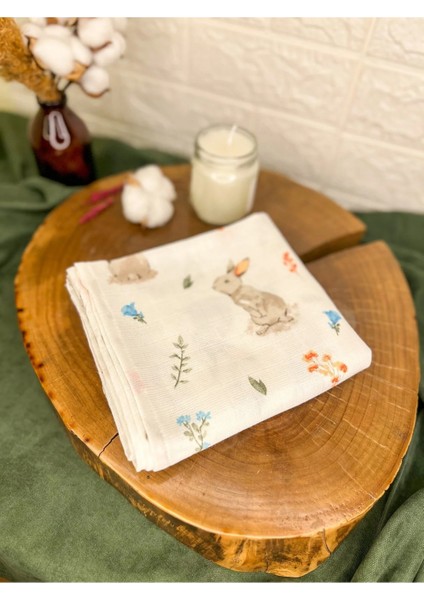 Pamuk Tavşanlı Müslin'den Çok Amaçlı Örtü (80X100 Ölçülerinde) fiyatları