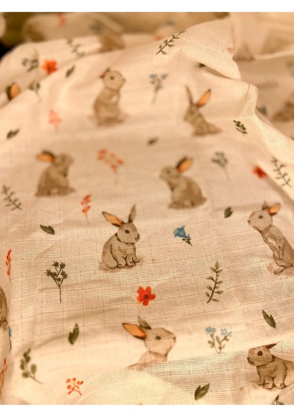 Pamuk Tavşanlı Müslin'den Çok Amaçlı Örtü (80X100 Ölçülerinde) modelleri