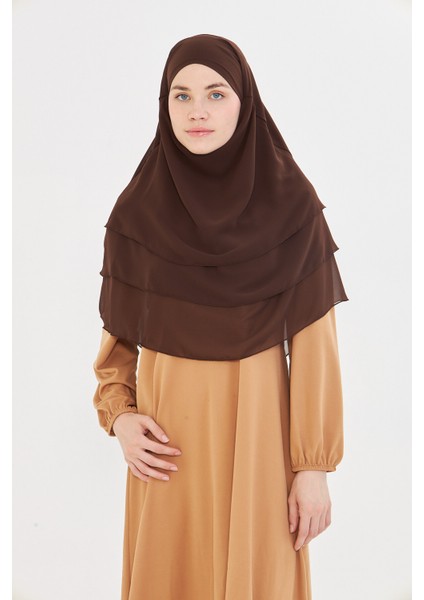 Kadın Şifon Kat Kat Tesettür Şal – Bağlamalı Niqablı Model fiyatları