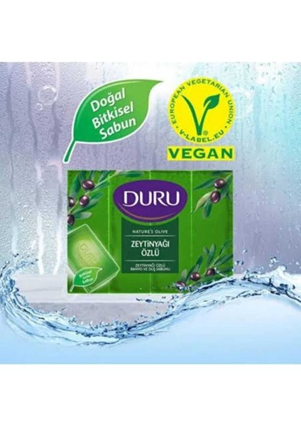 Zeytinyağı Özlü Vegan Formül Katı Duş Sabunu – 4'lü Doğal Sabun Seti