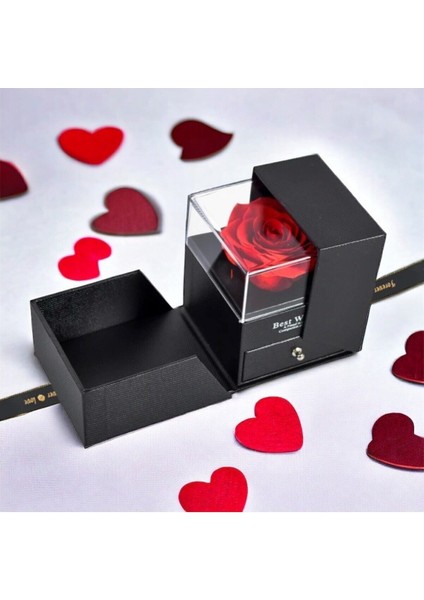 Kırmızı Gül Içinde Takı Kutusu, Nişan ve Evlilik Hediye Seçeneği