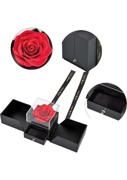 Kırmızı Gül Içinde Takı Kutusu, Nişan ve Evlilik Hediye Seçeneği