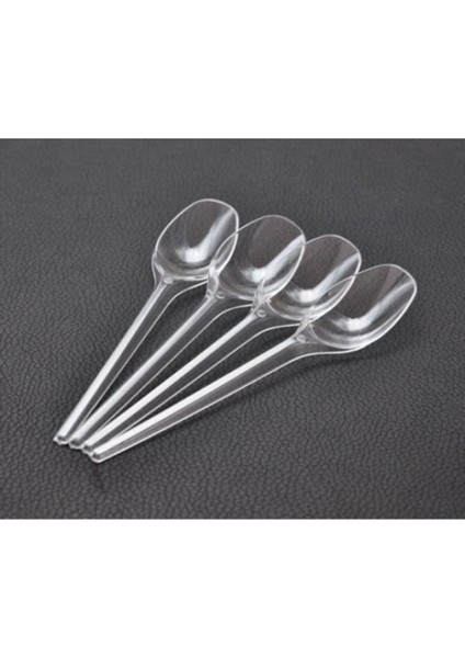 Şeffaf Plastik Tatlı ve Dondurma Kaşığı, 100'LÜ Paket, Kutlama ve Parti Kullanımı