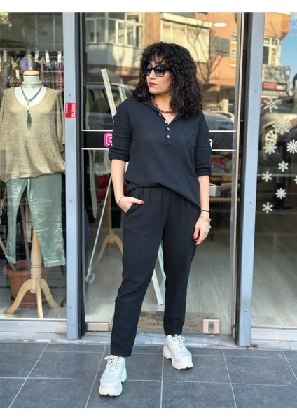 Kadın Pantolon Keten Italyan Tasarım %100 Pamuk