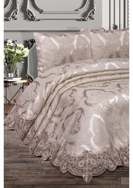 Sinem Çift Kişilik Yatak Örtüsü Cappucino