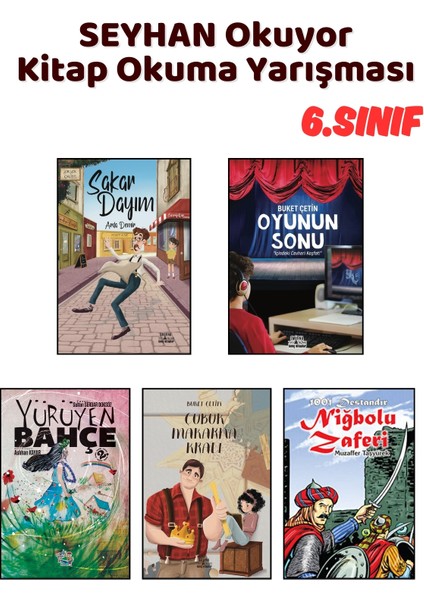 Seyhan Okuyor Kitap Okuma Yarışması 6.sınıf Okuma Kitapları, 5 Kitap Set