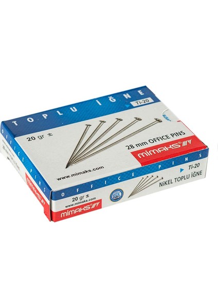 3 Adet Toplu Iğne Ti20 Süper Nikel 3X20GR