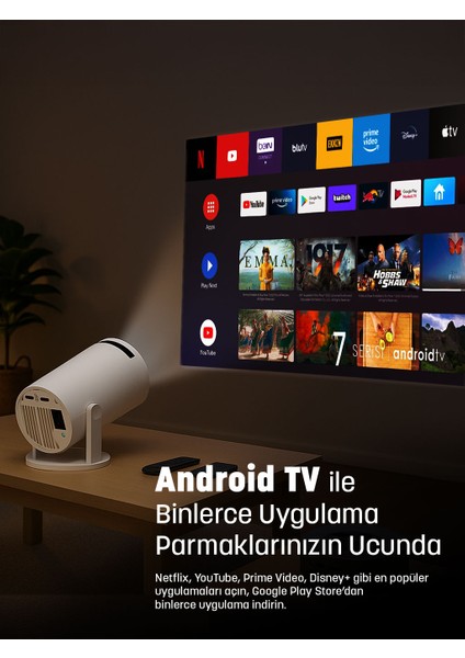 HY300PRO Multimedia Ultra Hd 1080 Pixel Android 12 Projeksiyon Cihazı (Türkçe Menü) fırsatları