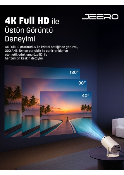 HY300PRO Multimedia Ultra Hd 1080 Pixel Android 12 Projeksiyon Cihazı (Türkçe Menü) indirimleri