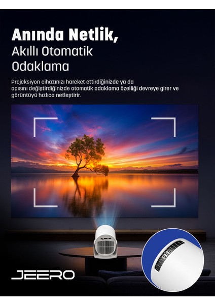 HY300PRO Multimedia Ultra Hd 1080 Pixel Android 12 Projeksiyon Cihazı (Türkçe Menü)