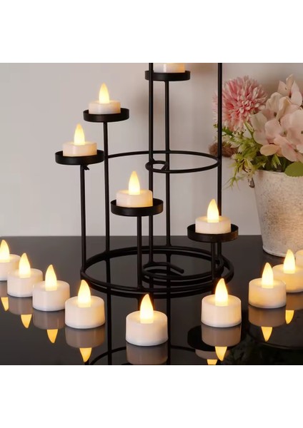 Dekoratif Alevsiz LED Işıklı Pilli Mum Masaüstü Şık ve Güvenli Ister Gece Lambası Ister Dekor Olarak Kullanın Çocuk Yatak Oturma Odası Salon Için | X44